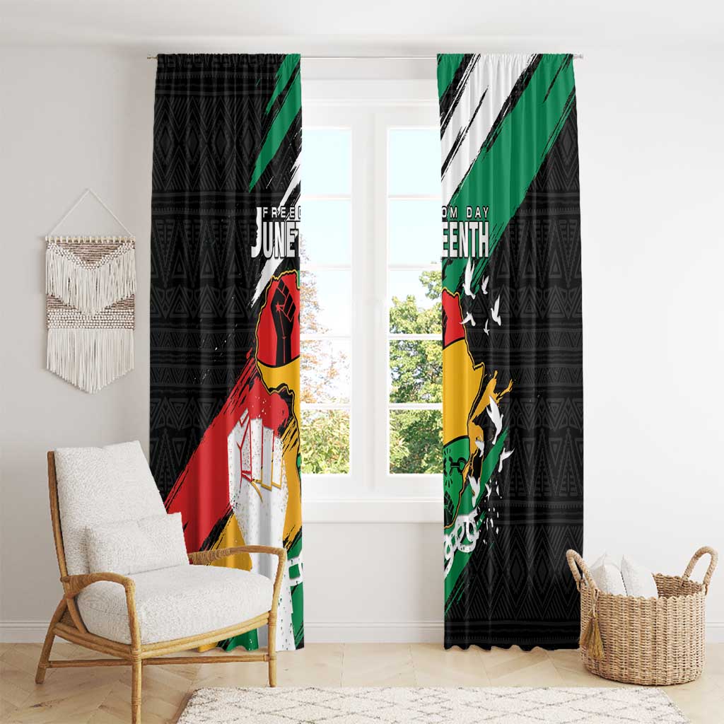 Nigeria Juneteenth Window Curtain Africa Map - Happy Freedom Day