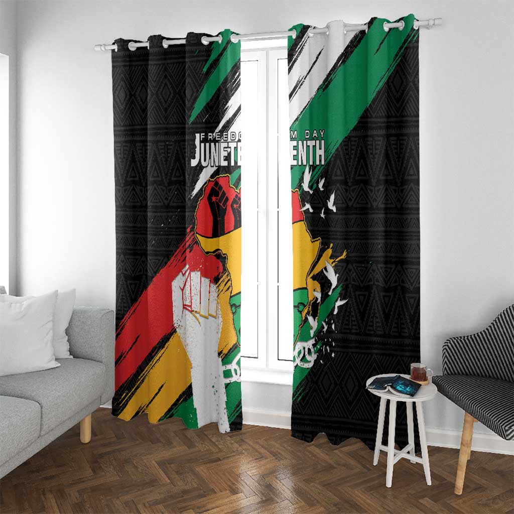 Nigeria Juneteenth Window Curtain Africa Map - Happy Freedom Day