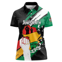 Personalised Nigeria Juneteenth Women Polo Shirt Africa Map - Happy Freedom Day