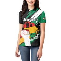 Personalised Nigeria Juneteenth Women Polo Shirt Africa Map - Happy Freedom Day