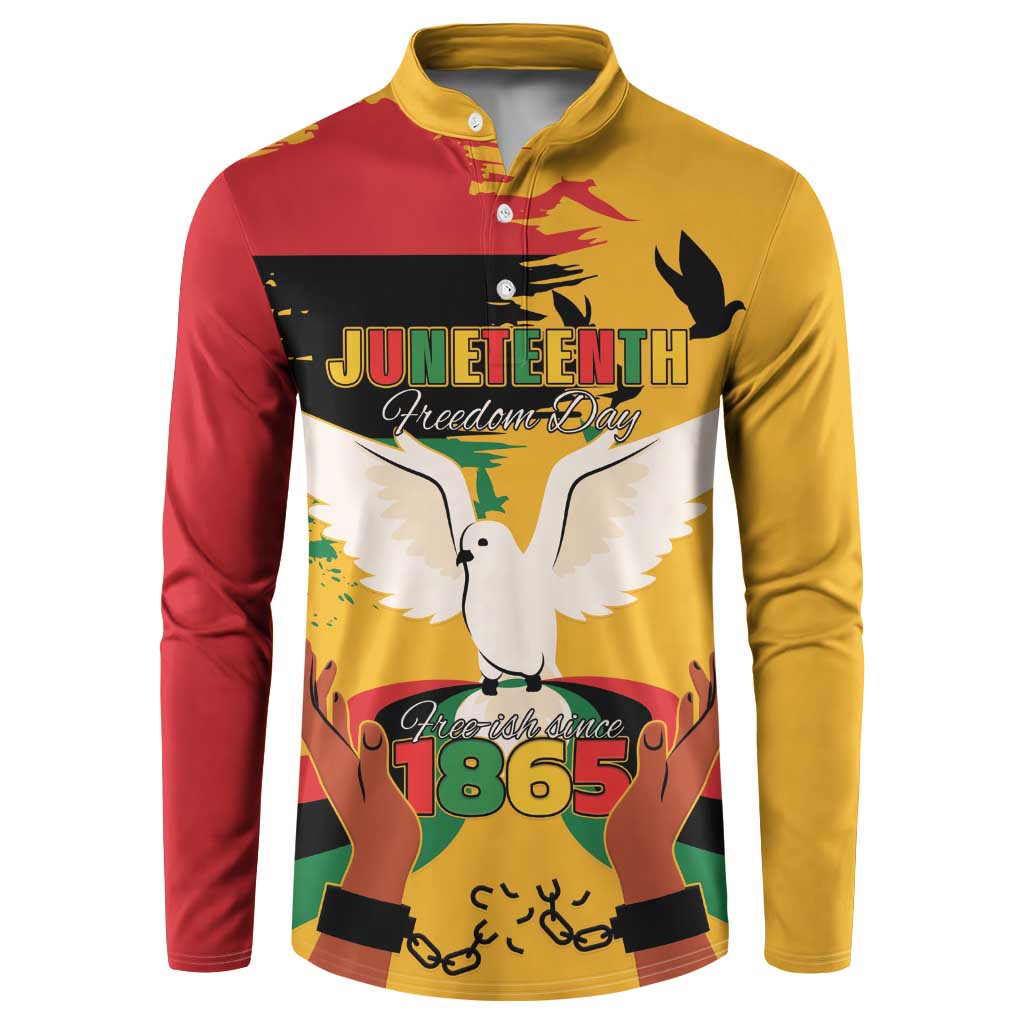 Juneteenth African American Button Sweatshirt Free-ish Since 1865