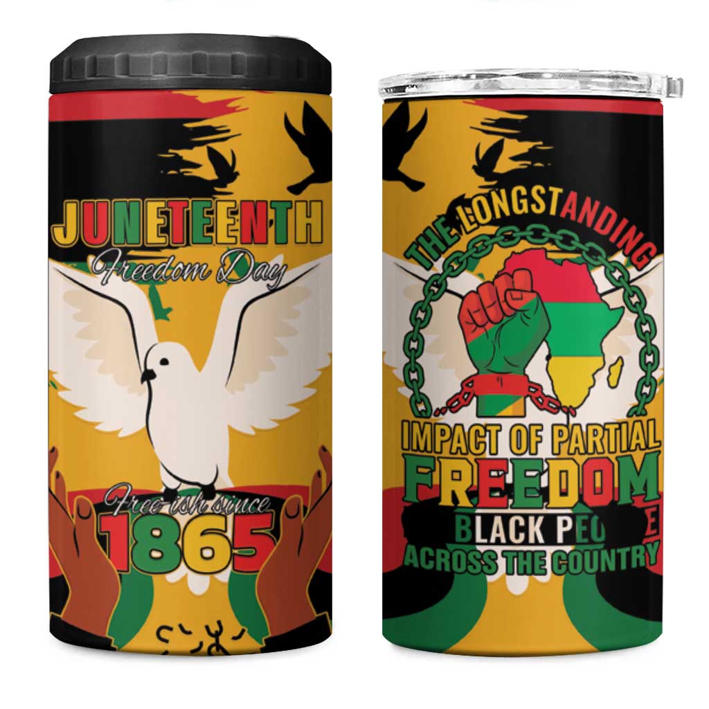 Juneteenth African American 4 in 1 Can Cooler Tumbler Free-ish Since 1865