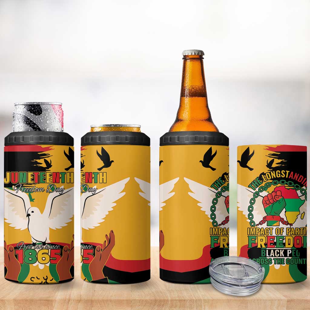 Juneteenth African American 4 in 1 Can Cooler Tumbler Free-ish Since 1865