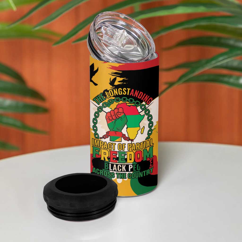 Juneteenth African American 4 in 1 Can Cooler Tumbler Free-ish Since 1865