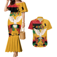 Juneteenth African American Couples Matching Mermaid Dress and Hawaiian Shirt Free-ish Since 1865