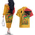 Juneteenth African American Couples Matching Off The Shoulder Long Sleeve Dress and Hawaiian Shirt Free-ish Since 1865
