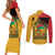 Juneteenth African American Couples Matching Short Sleeve Bodycon Dress and Long Sleeve Button Shirt Free-ish Since 1865