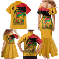 Juneteenth African American Family Matching Mermaid Dress and Hawaiian Shirt Free-ish Since 1865