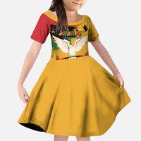 Juneteenth African American Family Matching Off The Shoulder Long Sleeve Dress and Hawaiian Shirt Free-ish Since 1865