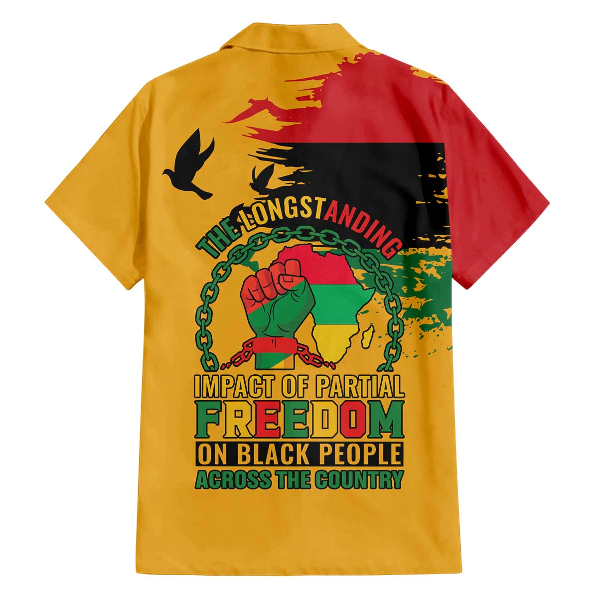Juneteenth African American Family Matching Off The Shoulder Long Sleeve Dress and Hawaiian Shirt Free-ish Since 1865