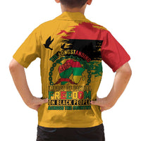 Juneteenth African American Family Matching Off Shoulder Short Dress and Hawaiian Shirt Free-ish Since 1865
