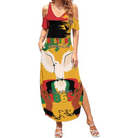 Juneteenth African American Family Matching Summer Maxi Dress and Hawaiian Shirt Free-ish Since 1865