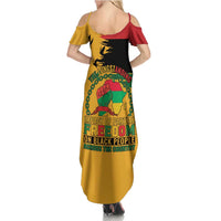 Juneteenth African American Family Matching Summer Maxi Dress and Hawaiian Shirt Free-ish Since 1865