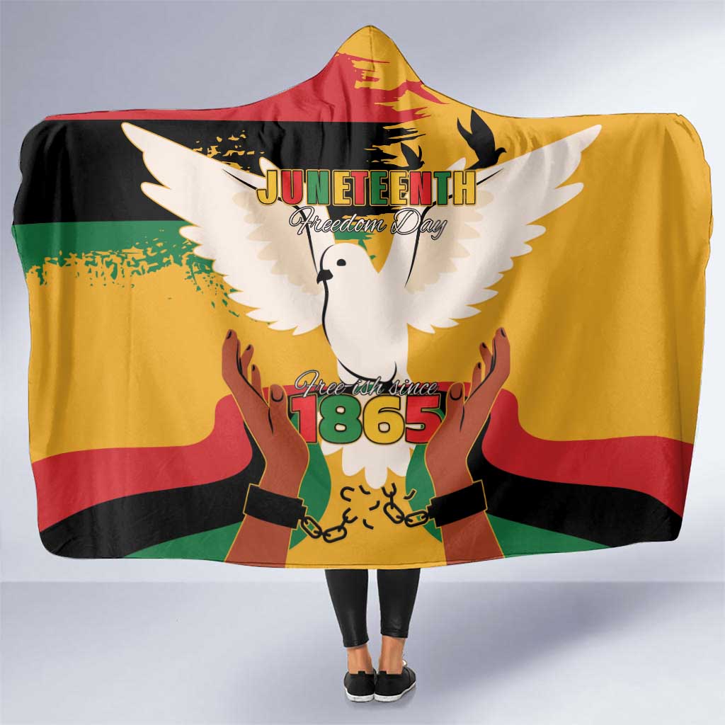 Juneteenth African American Hooded Blanket Free-ish Since 1865