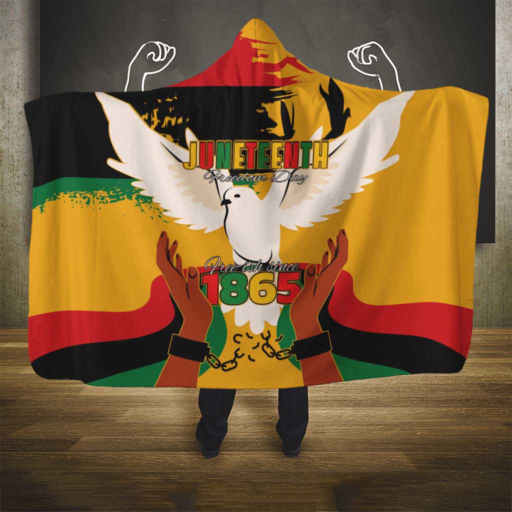 Juneteenth African American Hooded Blanket Free-ish Since 1865
