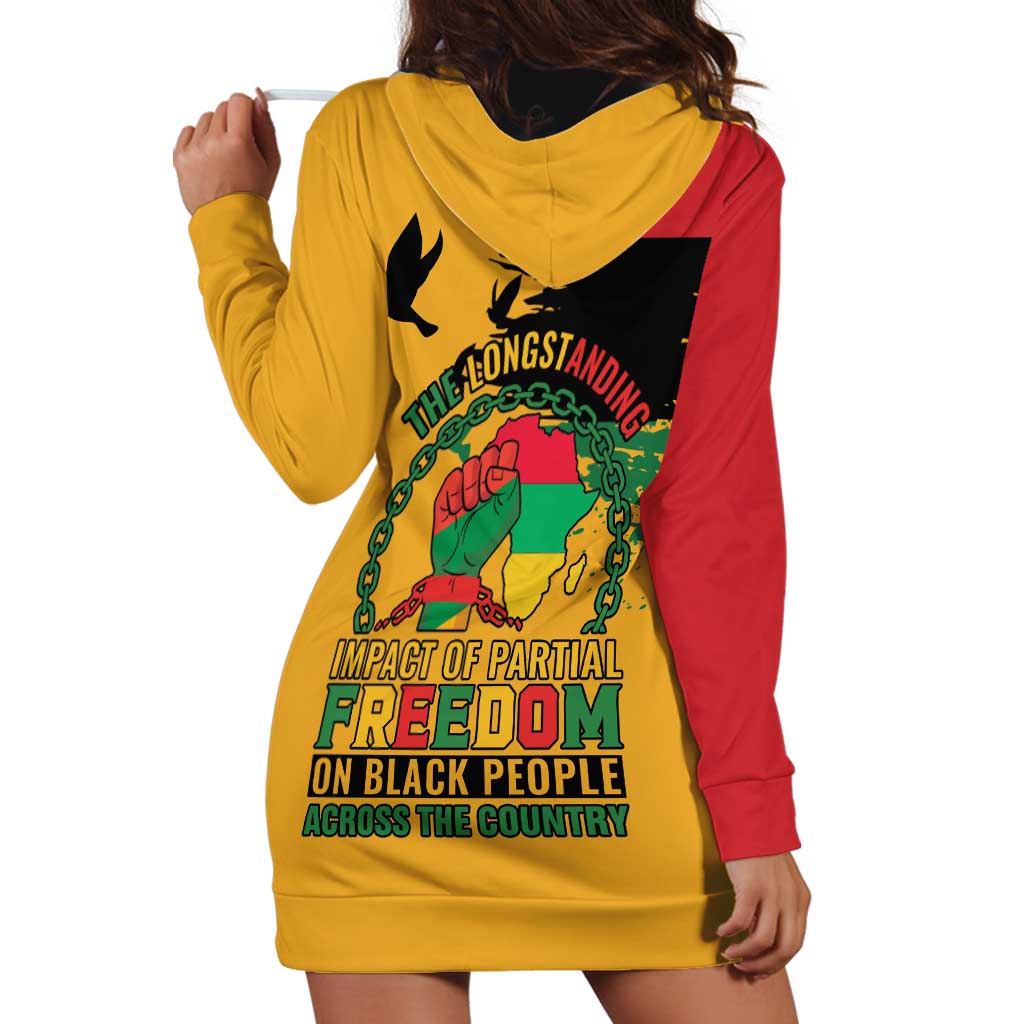 Juneteenth African American Hoodie Dress Free-ish Since 1865