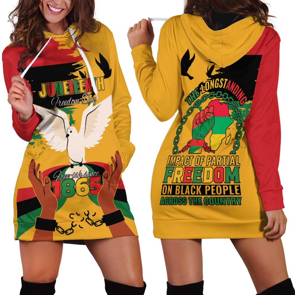 Juneteenth African American Hoodie Dress Free-ish Since 1865