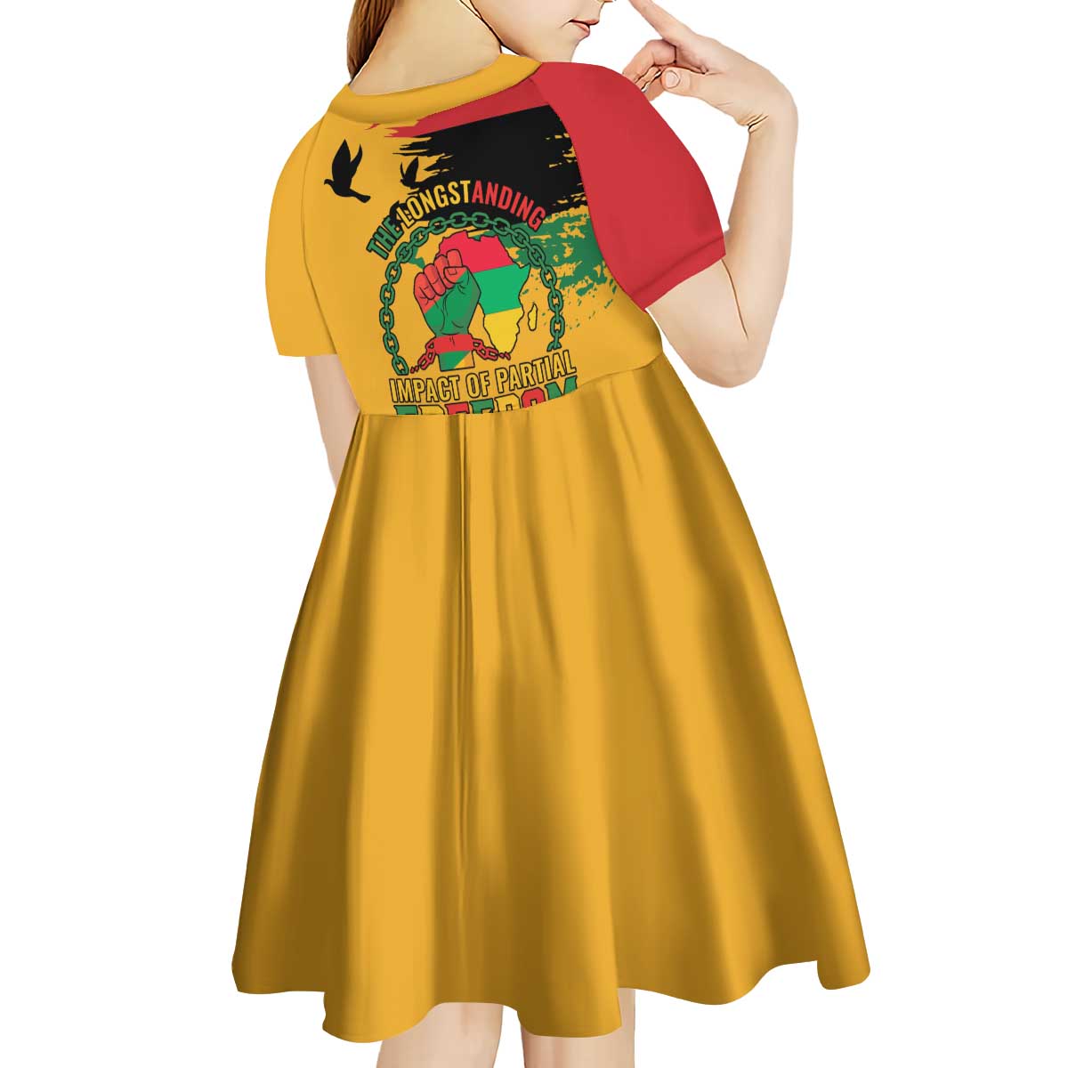 Juneteenth African American Kid Short Sleeve Dress Free-ish Since 1865