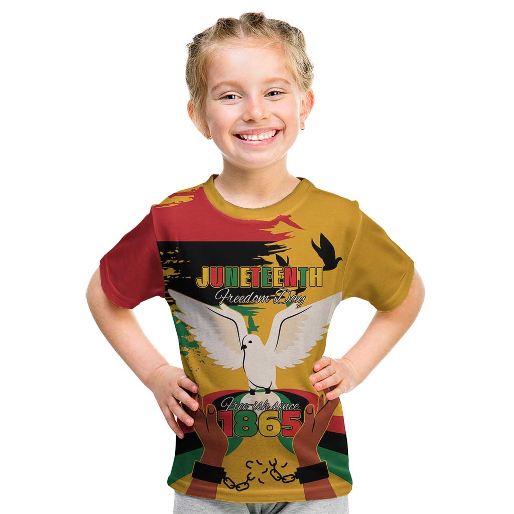Juneteenth African American Kid T Shirt Free-ish Since 1865