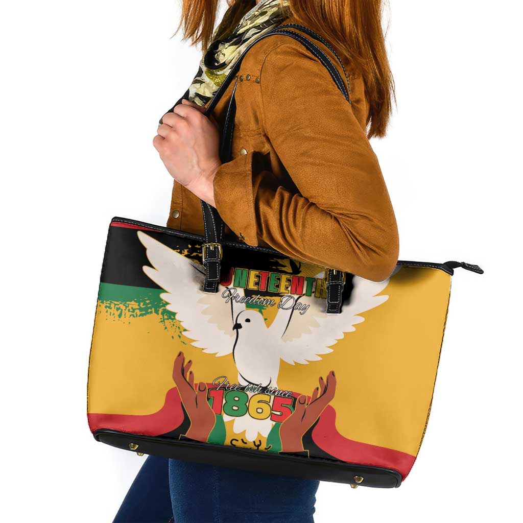 Juneteenth African American Leather Tote Bag Free-ish Since 1865