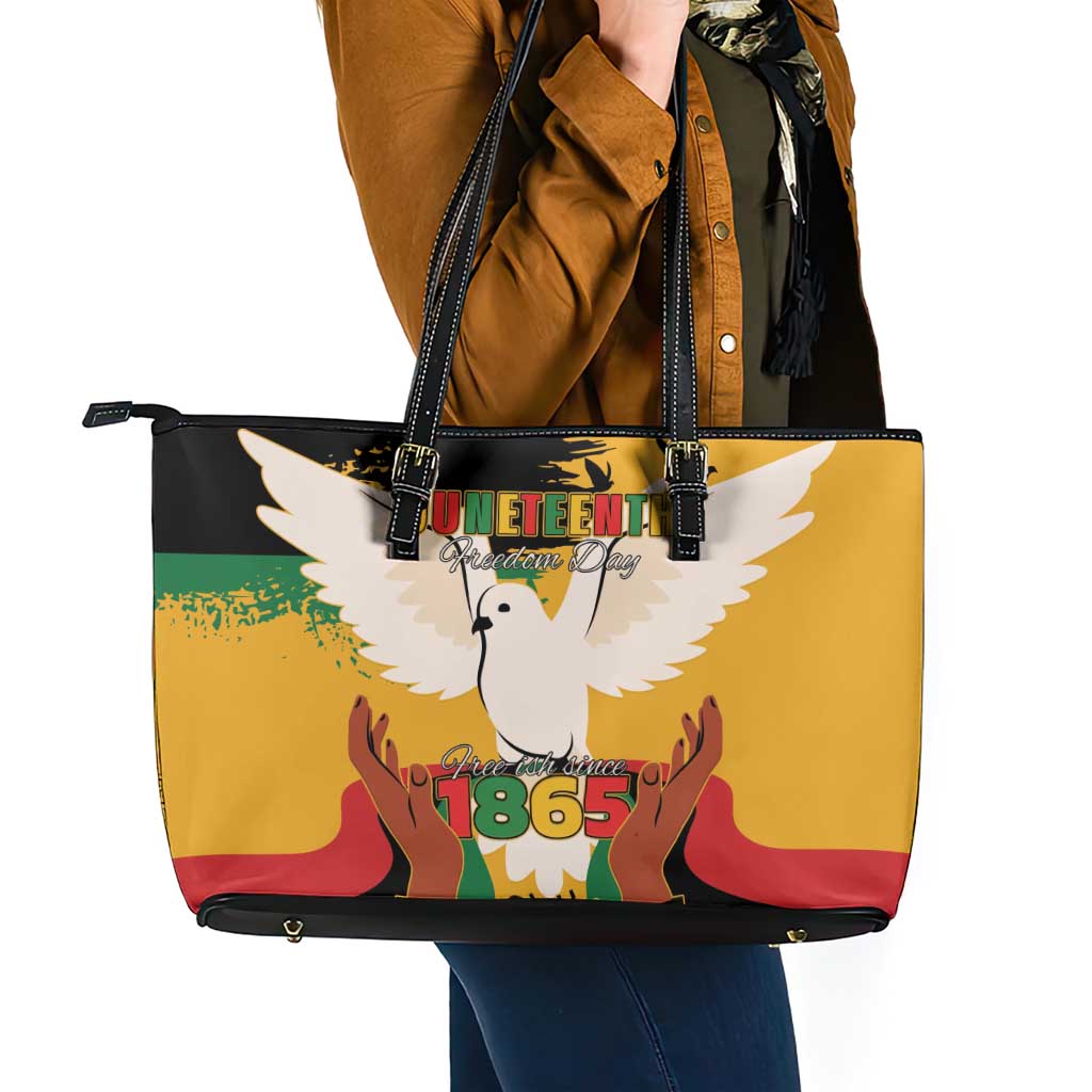 Juneteenth African American Leather Tote Bag Free-ish Since 1865