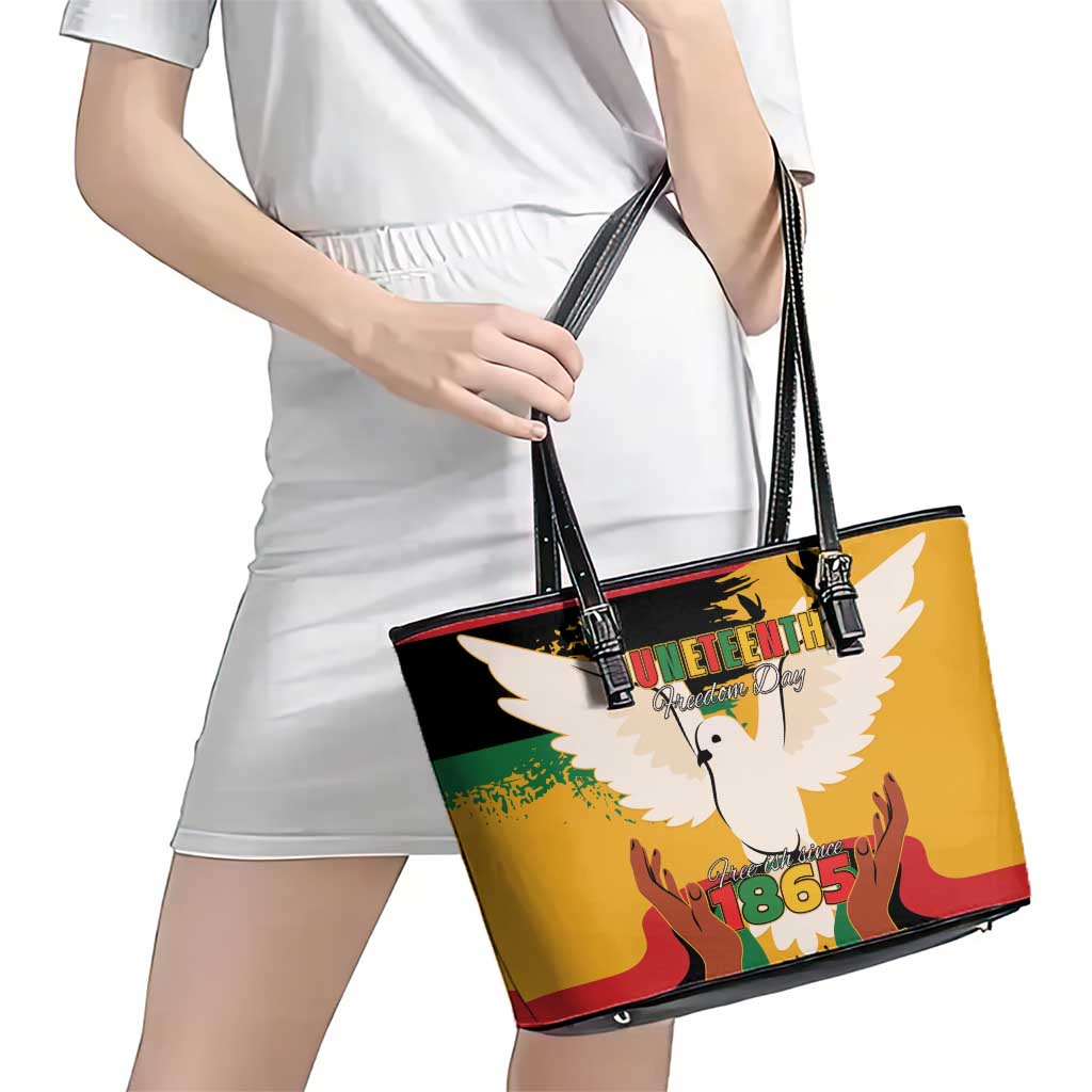 Juneteenth African American Leather Tote Bag Free-ish Since 1865