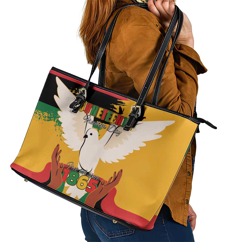 Juneteenth African American Leather Tote Bag Free-ish Since 1865