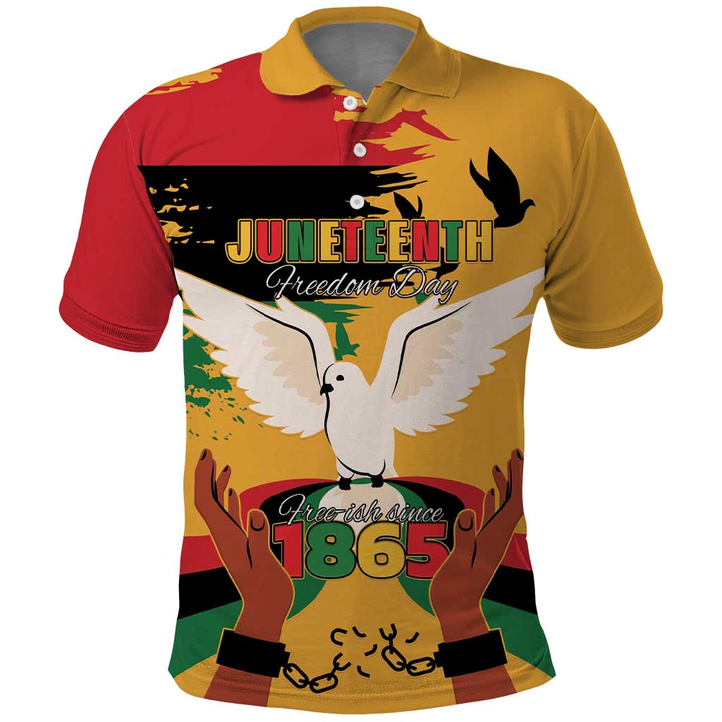 Juneteenth African American Polo Shirt Free-ish Since 1865