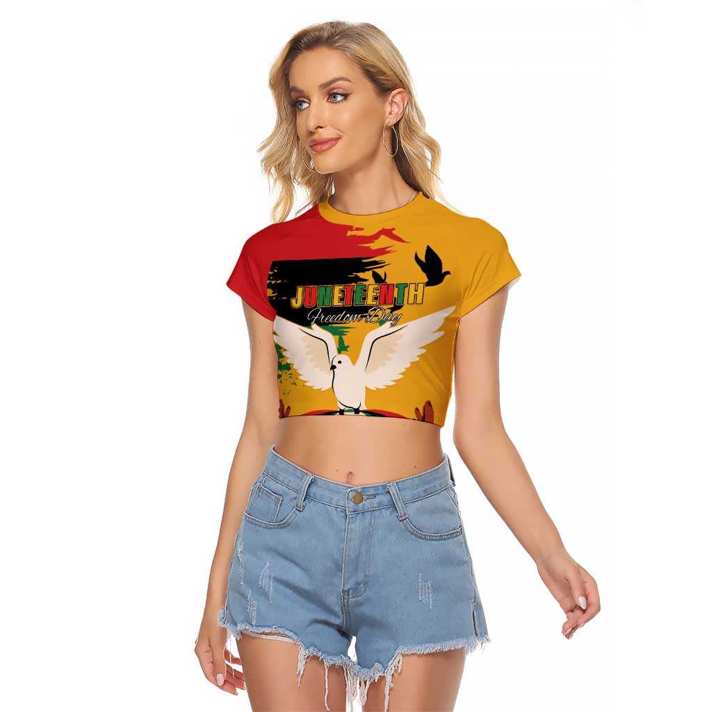 Juneteenth African American Raglan Cropped T Shirt Free-ish Since 1865