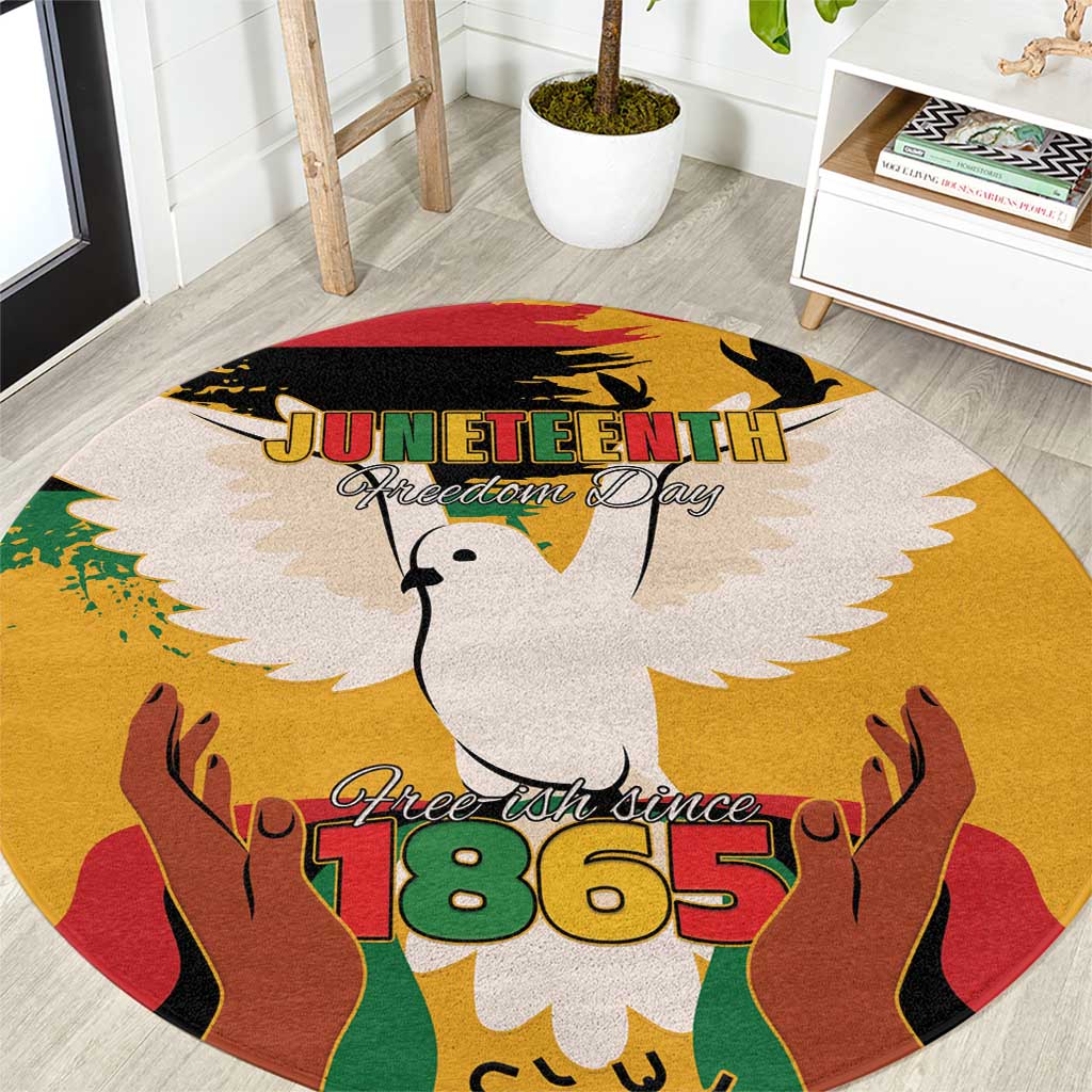 Juneteenth African American Round Carpet Free-ish Since 1865