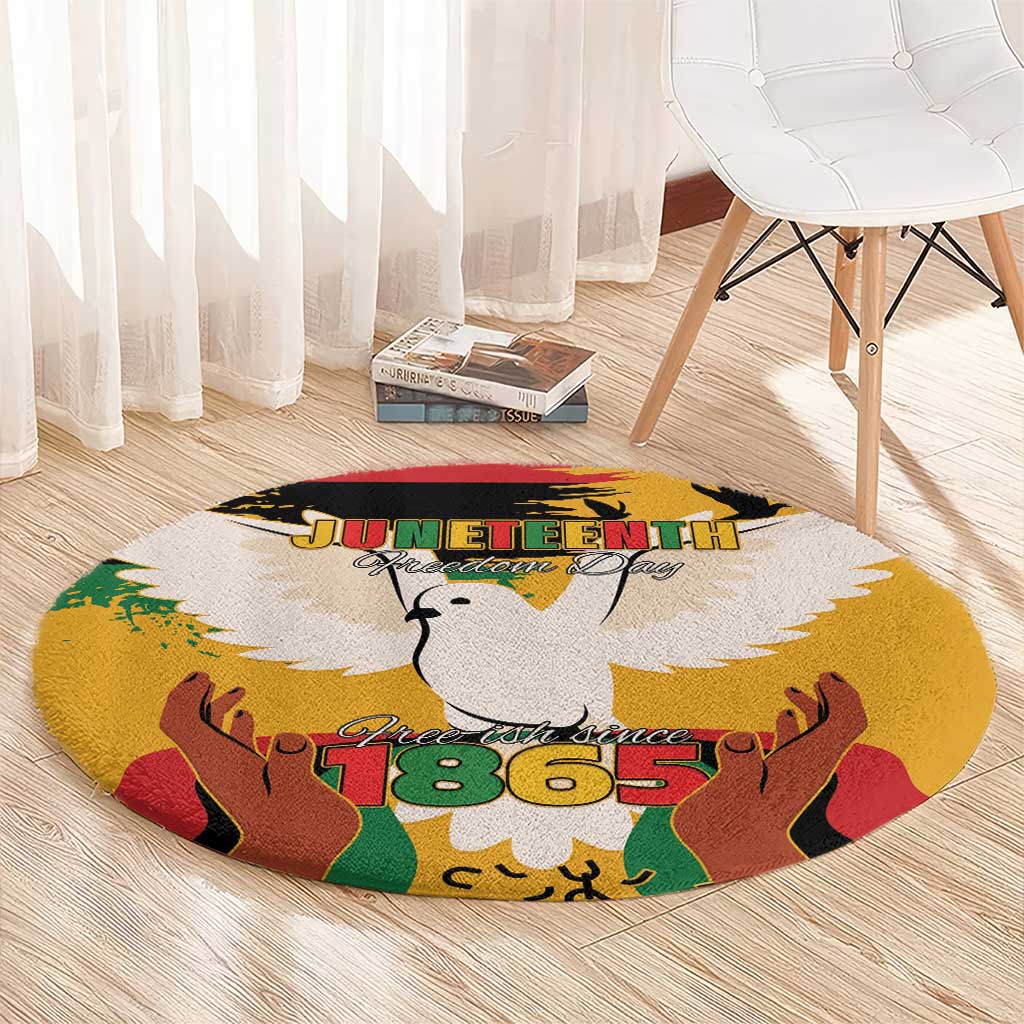 Juneteenth African American Round Carpet Free-ish Since 1865