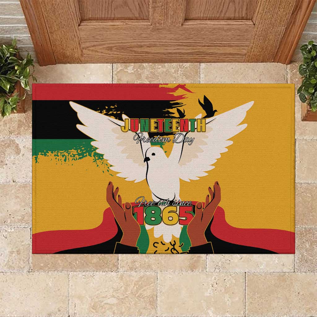 Juneteenth African American Rubber Doormat Free-ish Since 1865