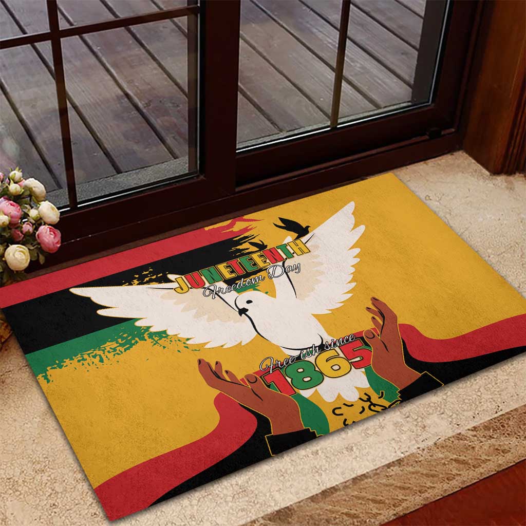 Juneteenth African American Rubber Doormat Free-ish Since 1865