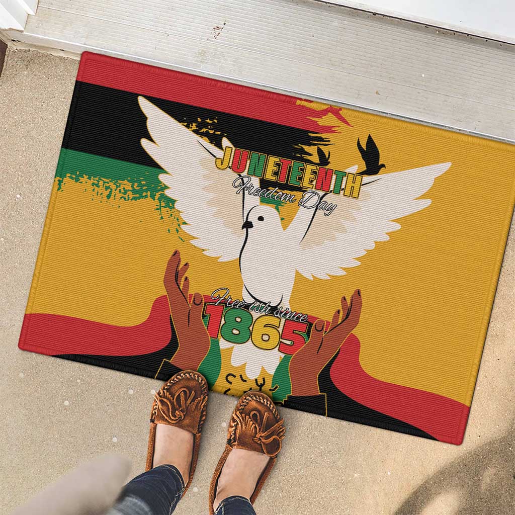 Juneteenth African American Rubber Doormat Free-ish Since 1865