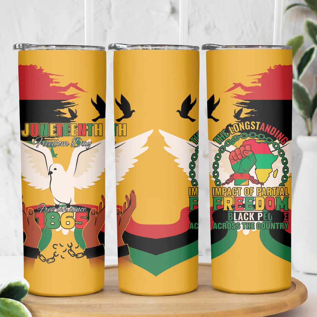 Juneteenth African American Skinny Tumbler Free-ish Since 1865