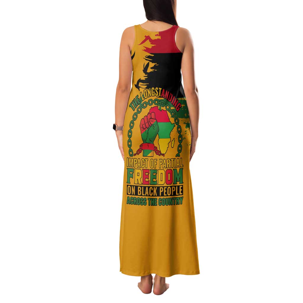 Juneteenth African American Tank Maxi Dress Free-ish Since 1865