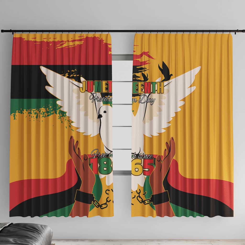 Juneteenth African American Window Curtain Free-ish Since 1865