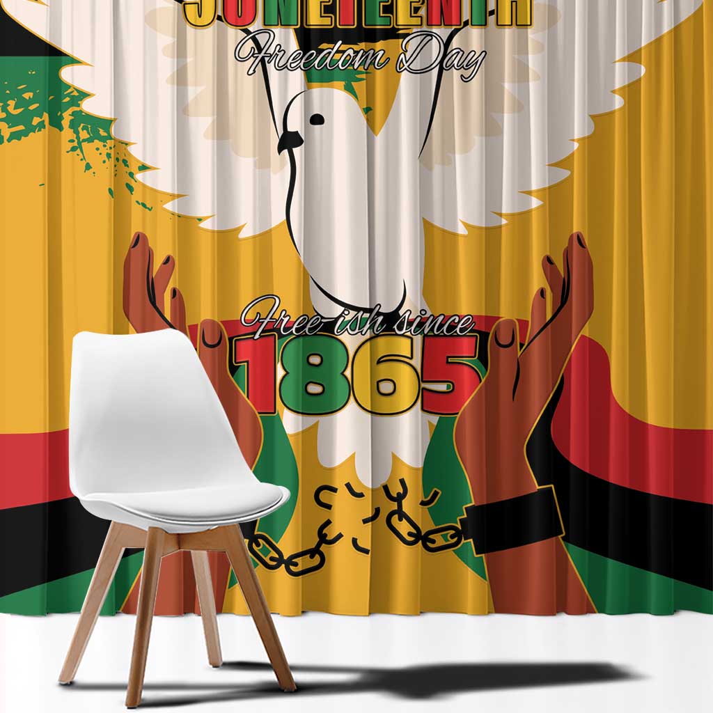 Juneteenth African American Window Curtain Free-ish Since 1865