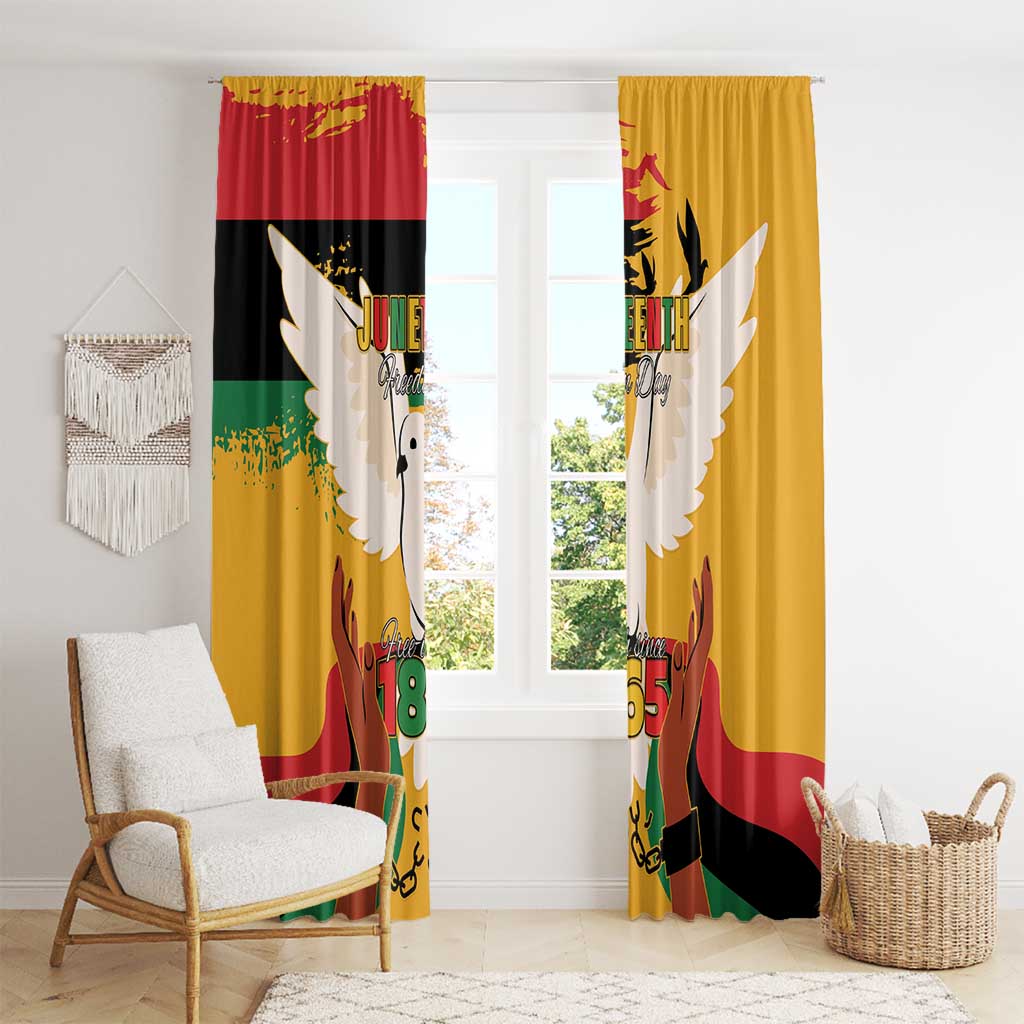 Juneteenth African American Window Curtain Free-ish Since 1865