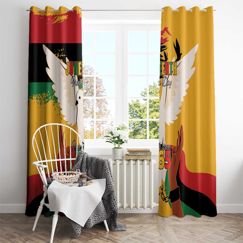 Juneteenth African American Window Curtain Free-ish Since 1865