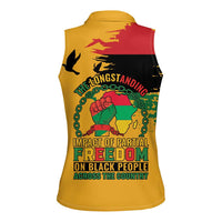Juneteenth African American Women Sleeveless Polo Shirt Free-ish Since 1865