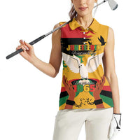 Juneteenth African American Women Sleeveless Polo Shirt Free-ish Since 1865