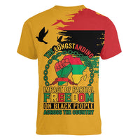 Juneteenth African American Women V-Neck T-Shirt Free-ish Since 1865