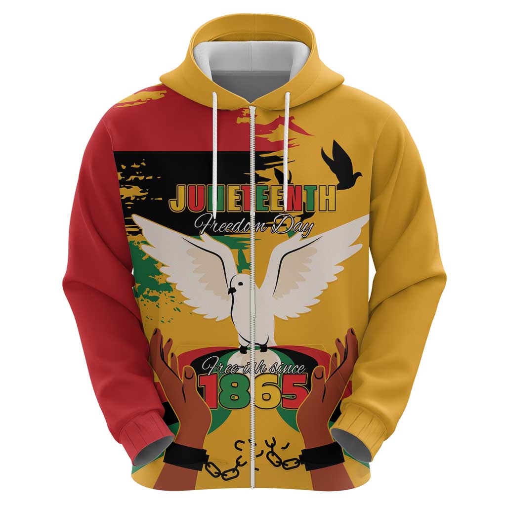 Juneteenth African American Zip Hoodie Free-ish Since 1865