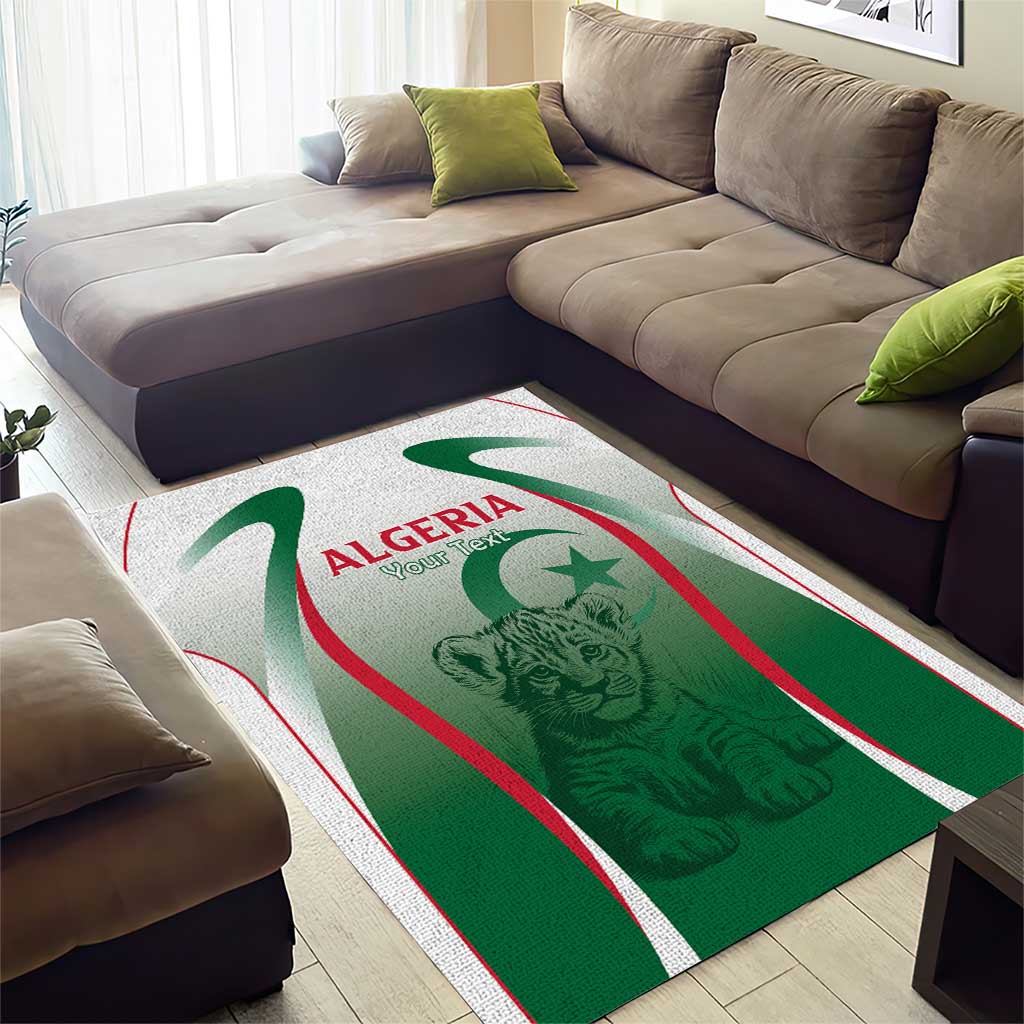 Algeria Rugby Custom Area Rug Go Lion Cubs