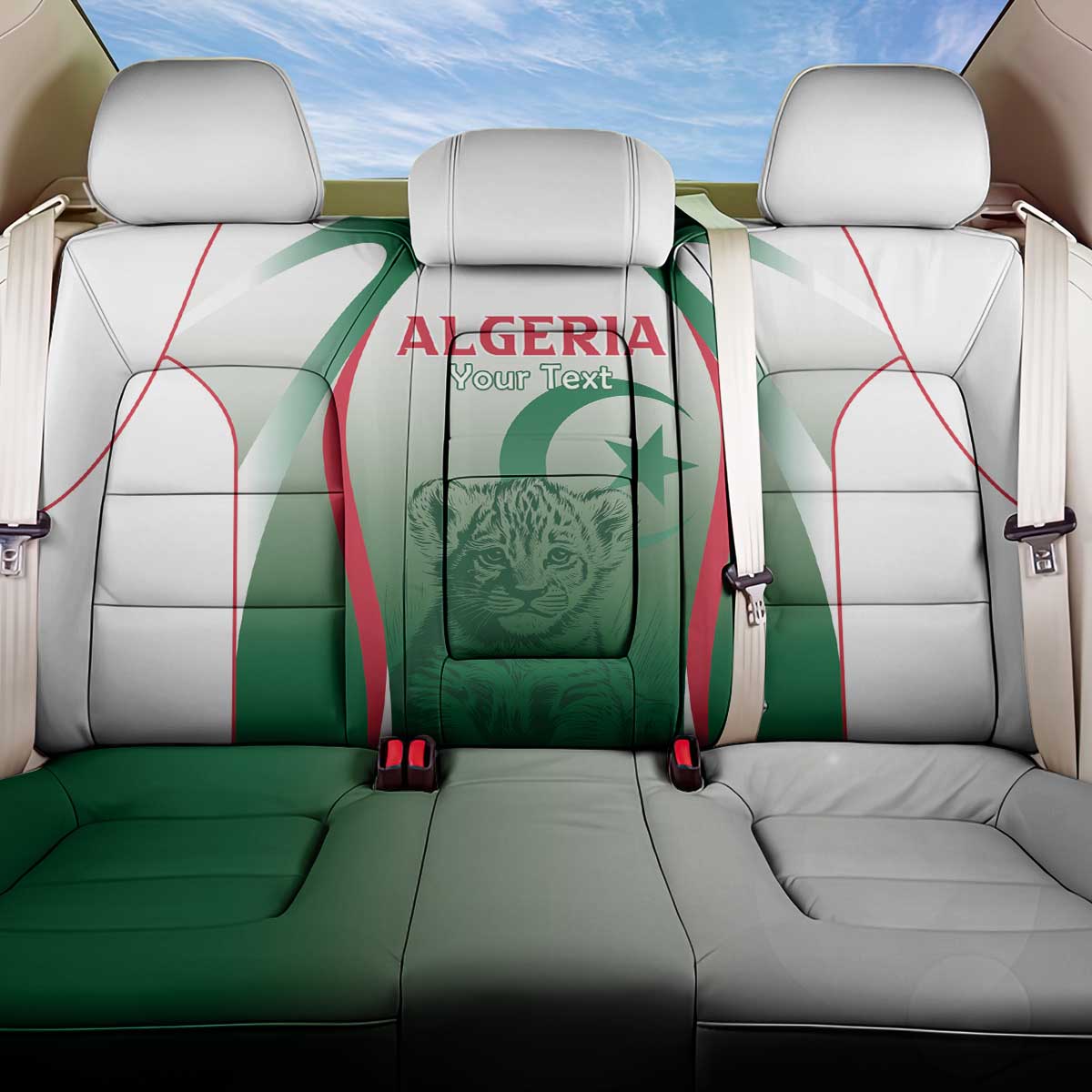 Algeria Rugby Custom Back Car Seat Cover Go Lion Cubs