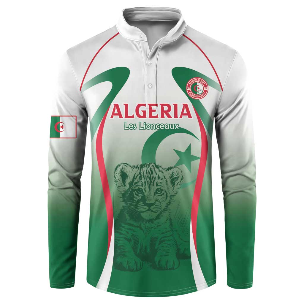 Algeria Rugby Custom Button Sweatshirt Go Lion Cubs