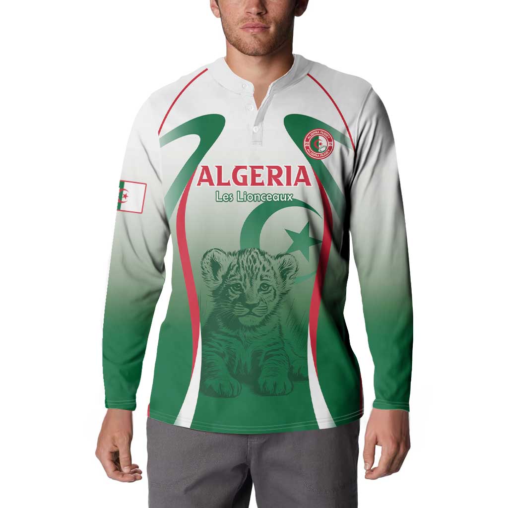 Algeria Rugby Custom Button Sweatshirt Go Lion Cubs