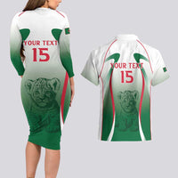 Algeria Rugby Custom Couples Matching Long Sleeve Bodycon Dress and Hawaiian Shirt Go Lion Cubs