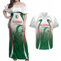 Algeria Rugby Custom Couples Matching Off Shoulder Maxi Dress and Hawaiian Shirt Go Lion Cubs